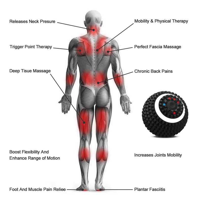 Electric Massage Ball 4-Speed Vibrating Massage Ball Metrolina Premiere Solutions