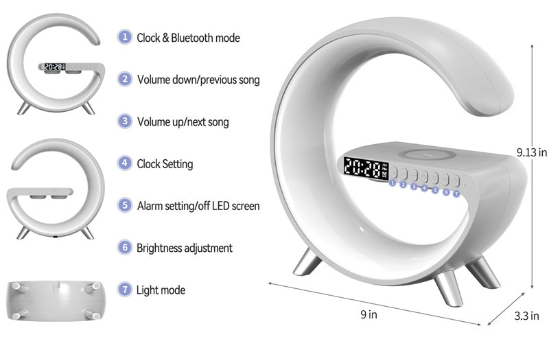 Bluetooth Speaker Wireless Charger Lamp Metrolina Premiere Solutions