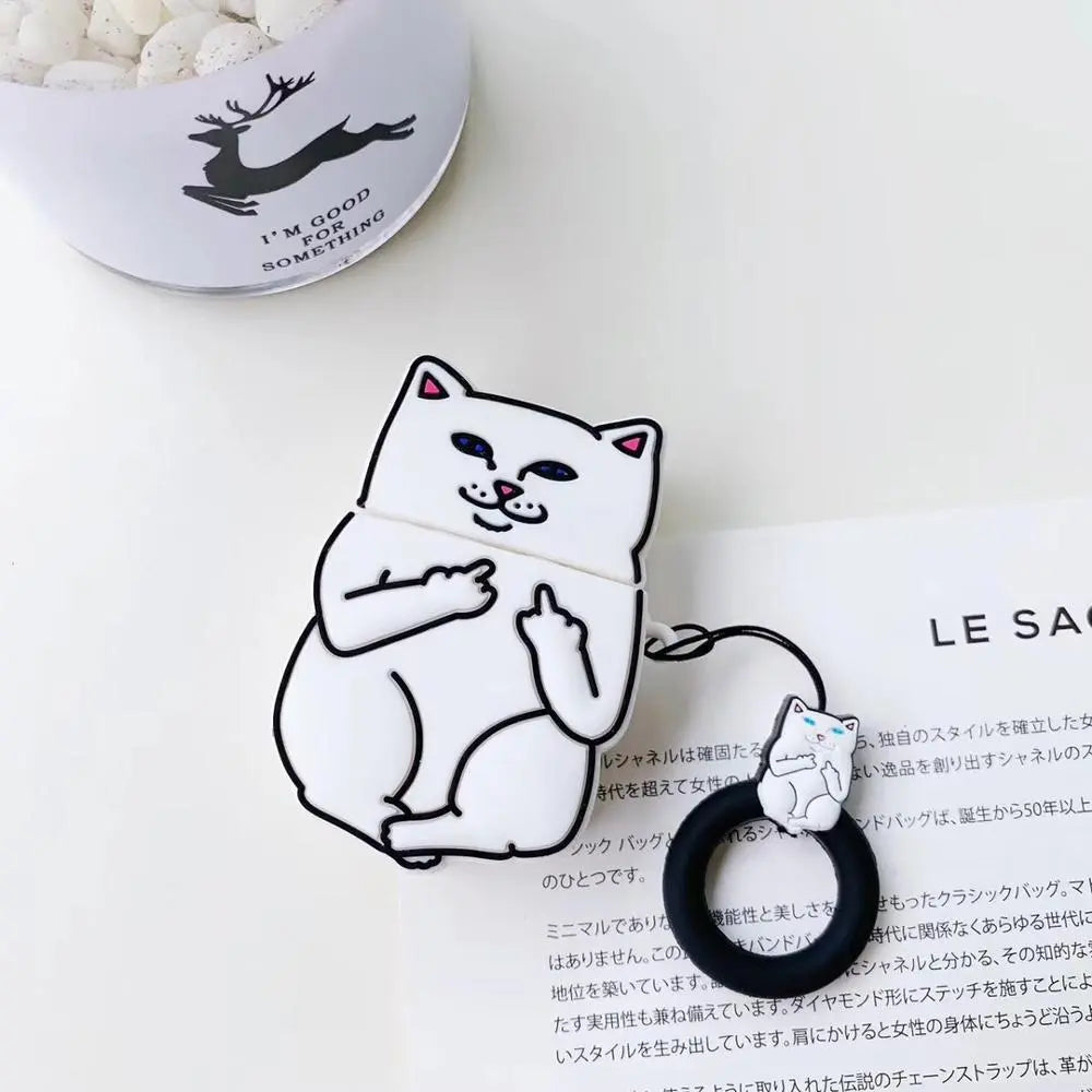 Cartoon Cat AirPods Case Metrolina Premiere Solutions