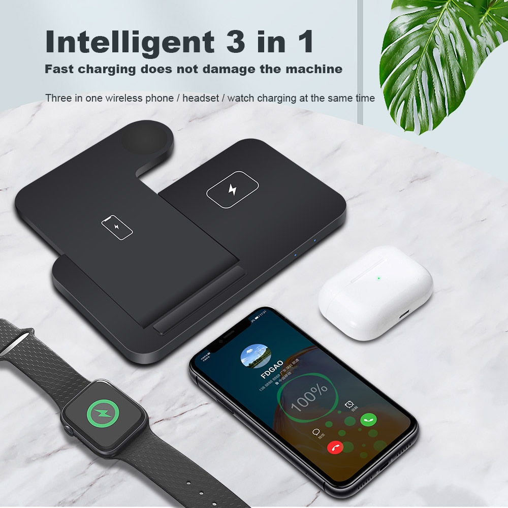 3in1 Wireless Fast Charger Dock Station Metrolina Premiere Solutions