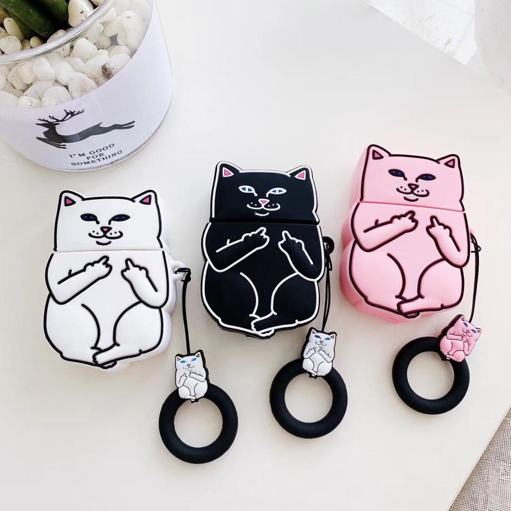 Cartoon Cat AirPods Case Metrolina Premiere Solutions