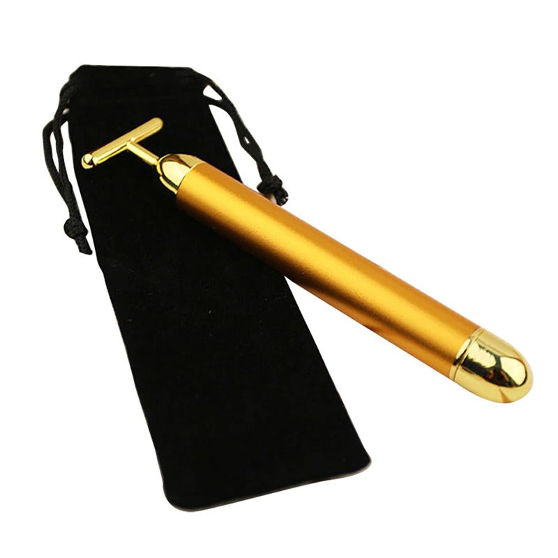Energy 24K Gold T Beauty Bar Facial Roller Massager Metrolina Premiere Solutions