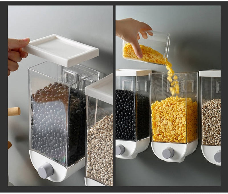 Wall-Mounted Kitchen Multi-Grain Sealed Jars Metrolina Premiere Solutions
