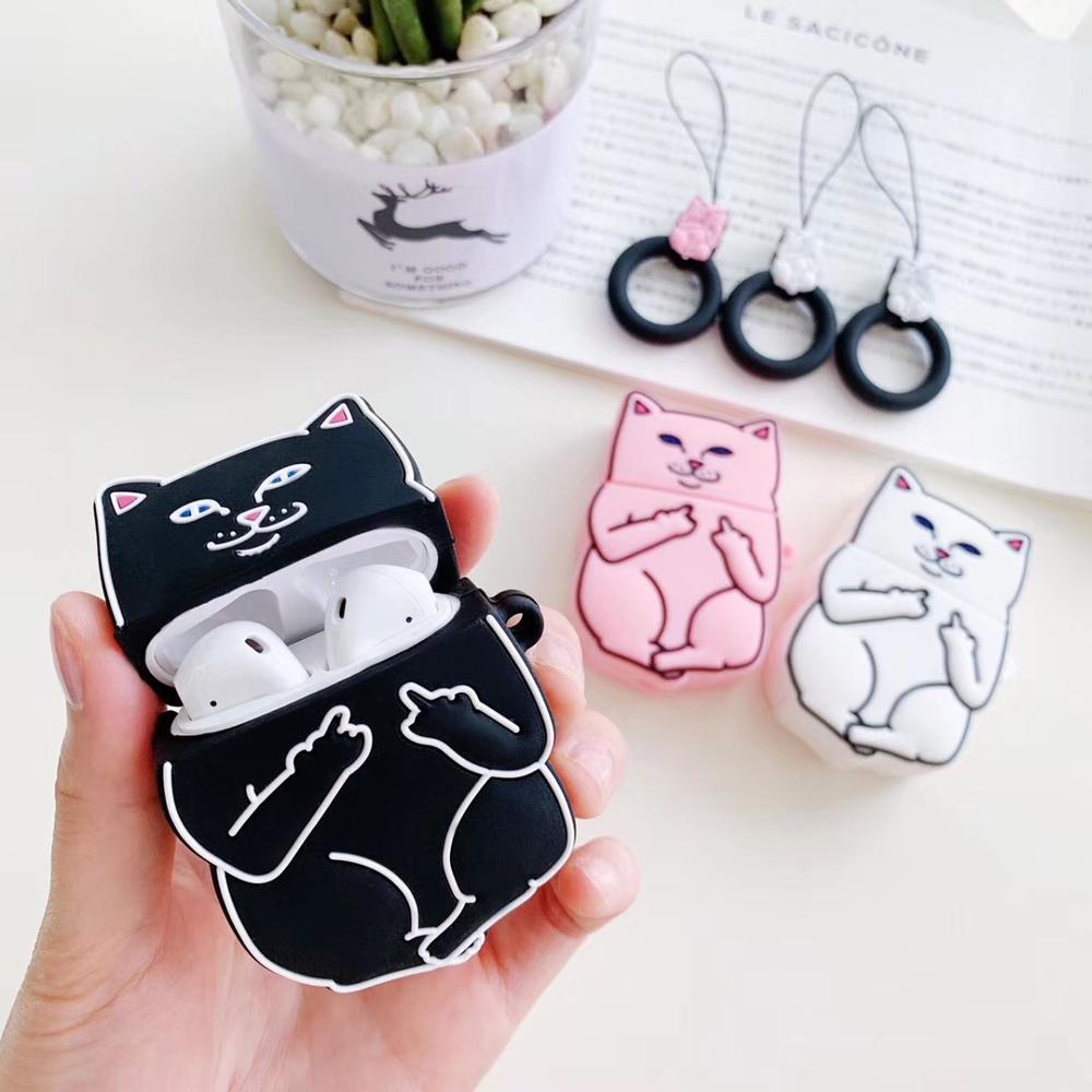 Cartoon Cat AirPods Case Metrolina Premiere Solutions