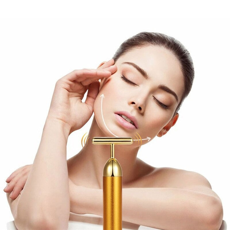 Energy 24K Gold T Beauty Bar Facial Roller Massager Metrolina Premiere Solutions