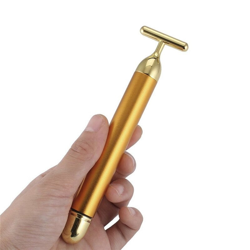 Energy 24K Gold T Beauty Bar Facial Roller Massager Metrolina Premiere Solutions
