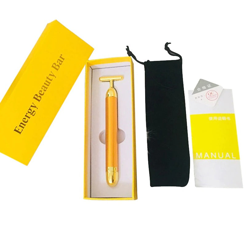 Energy 24K Gold T Beauty Bar Facial Roller Massager Metrolina Premiere Solutions