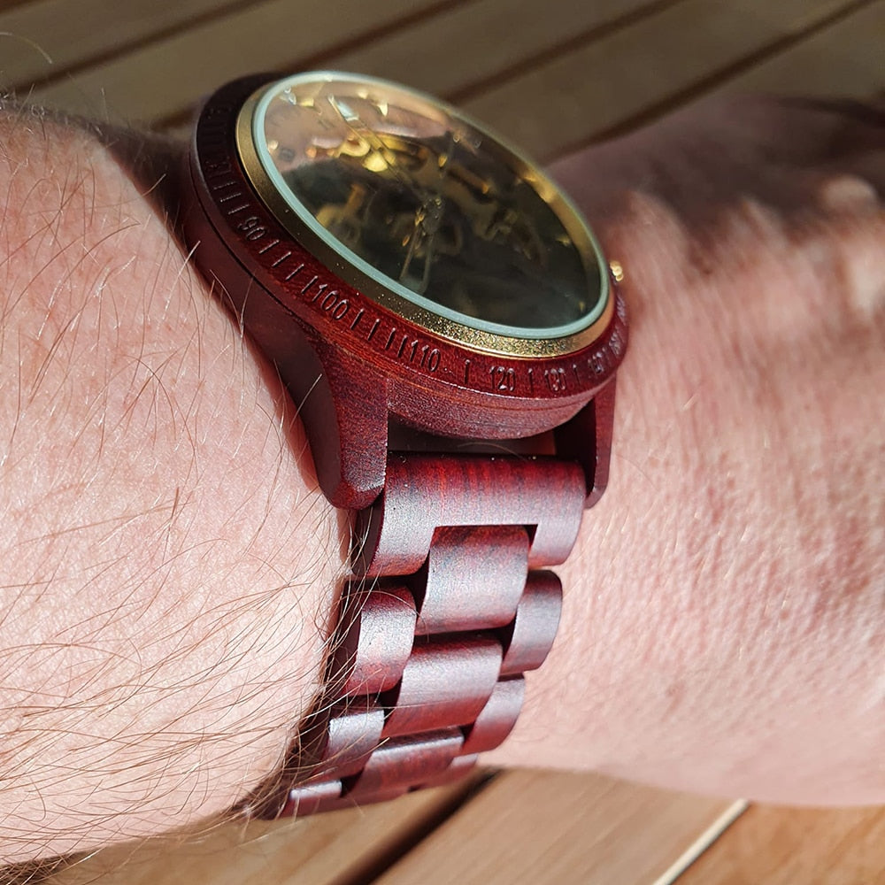 Classic Wooden Men's Mechanical Watch Metrolina Premiere Solutions