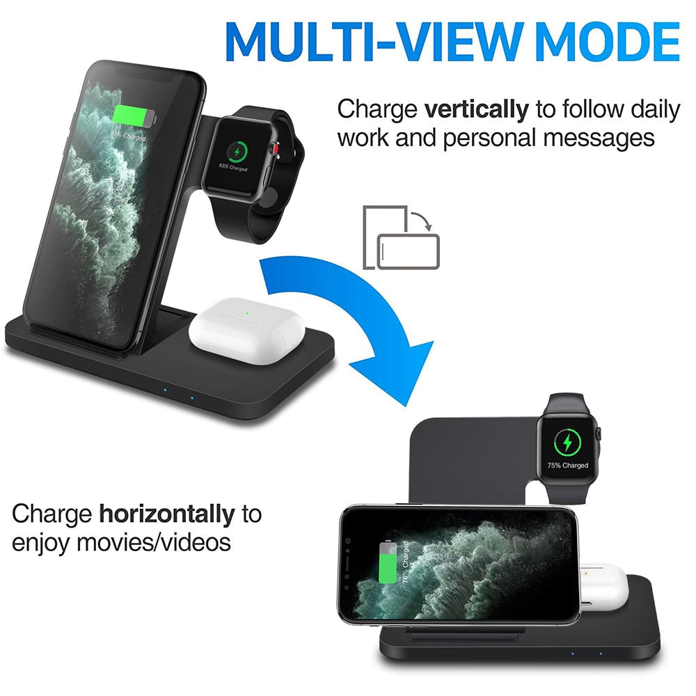 3in1 Wireless Fast Charger Dock Station Metrolina Premiere Solutions